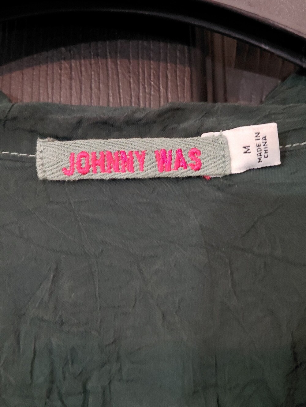Johnny Was Sz. M 100% Cupra Green Embroidered Prue Blouse - Picture 9 of 15
